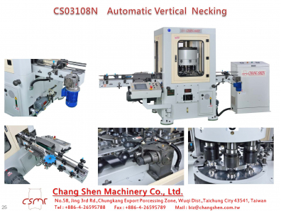 Necking machine, can making machine, food can